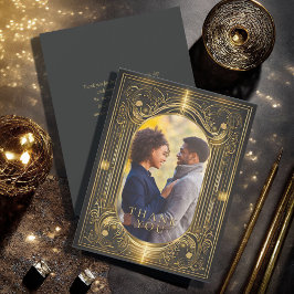 Cartão De Agradecimento Glam Art Deco Obrigado ID1033