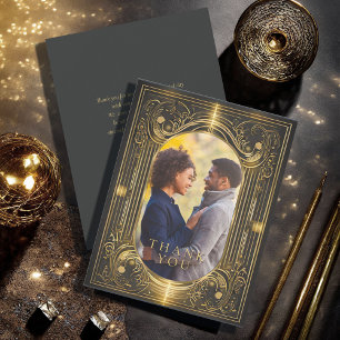 Cartão De Agradecimento Glam Art Deco Obrigado ID1033