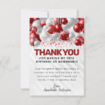 Cartão De Agradecimento Glam Burgundy Red Silver Balão Glitter Aniversário<br><div class="desc">Modern Glam Burgundy Red Silver Balão Glitter Glitter Qualquer Idade Obrigado Cartão De Aniversário</div>