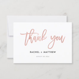 Cartão de Agradecimento Glamouroso em Rose Gold Mo