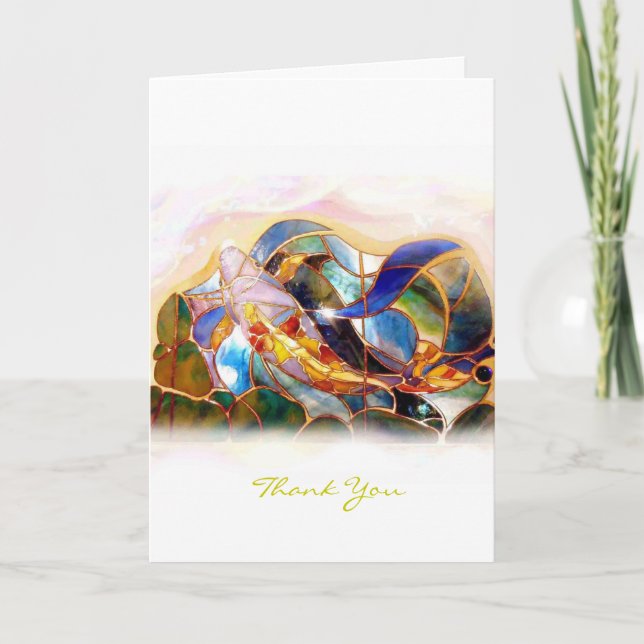 Cartão De Agradecimento Glass Koi Fish Thank You Greeting Card vertical (Frente)