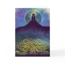 Glastonbury Tor & Celtic Knot Greeting Card