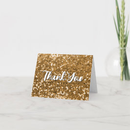 Cartão De Agradecimento Glitter Dourado desajeitado