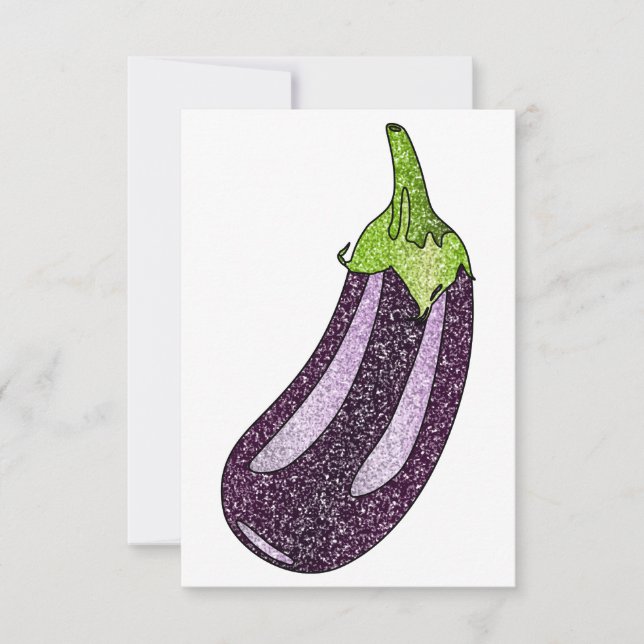 Cartão De Agradecimento Glitter EggPlant (Frente)