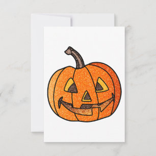 Cartão De Agradecimento Glitter Jack O'Lantern