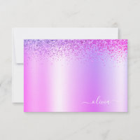 Glitter Púrpura Monograma de Metal