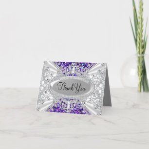 Cartão de Agradecimento Glitter & Tiara de Diamant
