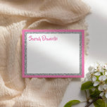 Cartão De Agradecimento Glittery Dark Pink and Silver Obrigado Flat Card<br><div class="desc">Esta placa plana de tendência apresenta letras em negrito na frente com um aspecto em camadas em cintilação prateada e branca,  e um fundo de cor sólida. Adicione seu texto usando o formulário modelo. Altere a fonte,  o layout e as cores usando o recurso Personalizar.</div>