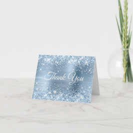 Cartão De Agradecimento Glittery Light Blue Foil Sweet 16