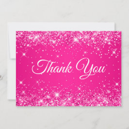 Cartão De Agradecimento Glittery Rosa Quente Aniversário de 40 anos