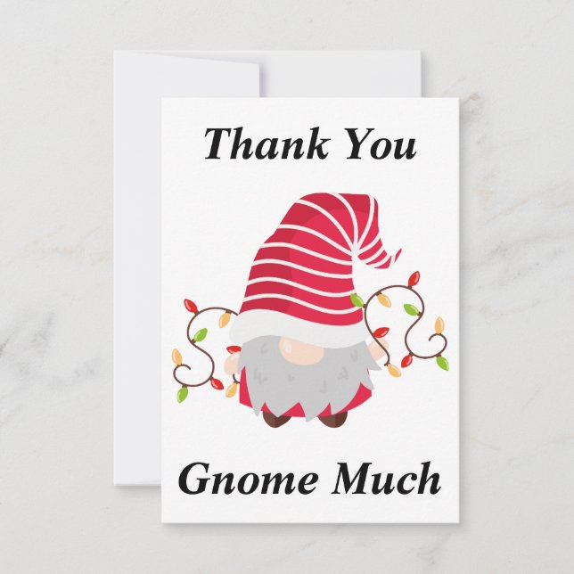 Cartão de Agradecimento Gnome de Natal (Frente)