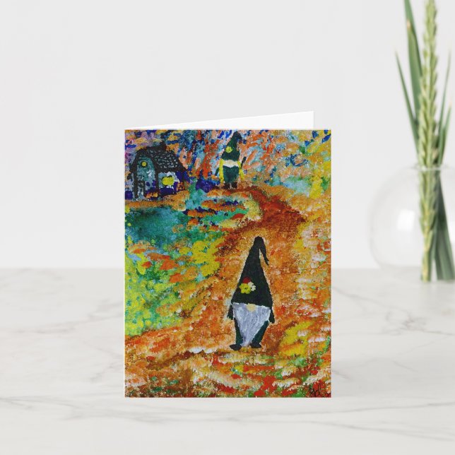 Cartão De Agradecimento Gnomos na floresta (Frente)