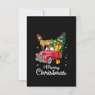 Cartão De Agradecimento Goat Rides Red Car Natal