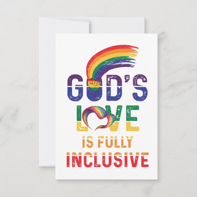 Cartão De Agradecimento God's Love Is Fully Inclusive LGBTQ Ally Gay Pride (Frente)