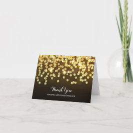 Cartão De Agradecimento Gold and Black Diamonds Wedding Thank You