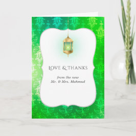 Cartão De Agradecimento Gold Foil Arabian Bollywood Wedding Photo