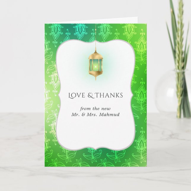 Cartão De Agradecimento Gold Foil Arabian Bollywood Wedding Photo (Frente)