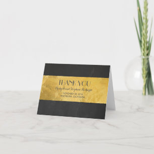 Cartão De Agradecimento Gold Foil Wedn Modern Obrigado