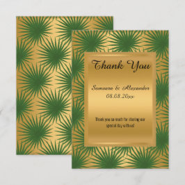 Cartão de agradecimento GOLD METÁLICO FERN VERDE