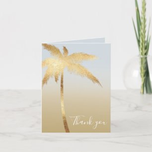 Cartão De Agradecimento Gold Palm Tree Ombre Thank you