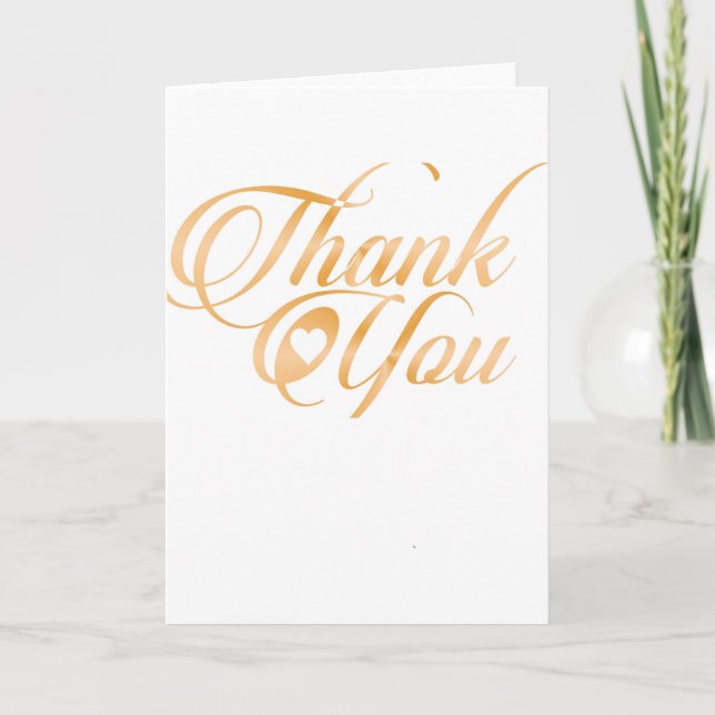 Cartão De Agradecimento Gold Thank you Elegant typography script (Frente)