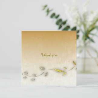 Cartão De Agradecimento Golden leaves folded thank you card