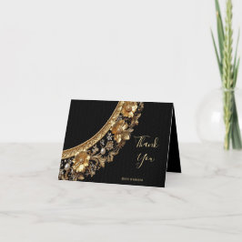 Cartão De Agradecimento Golden Ornate Frame Thank You Card
