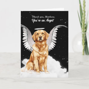 Cartão De Agradecimento Golden Retriever Angel Custom Thank You