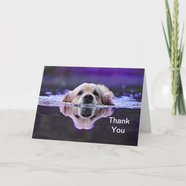 Cartão De Agradecimento Golden Retriever Thank You Card (Frente)
