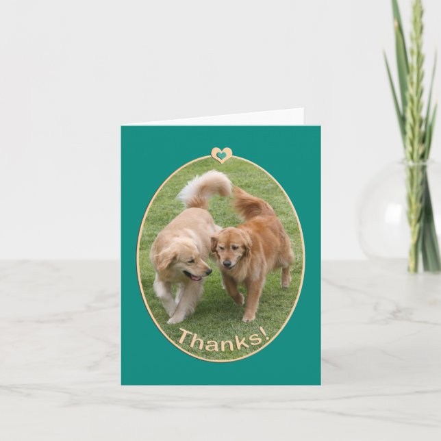 Cartão De Agradecimento Golden Retriever Thank You Card (Frente)
