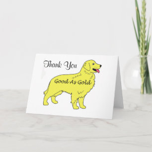 Cartão De Agradecimento Golden Retriever Thank You Card Good As Gold