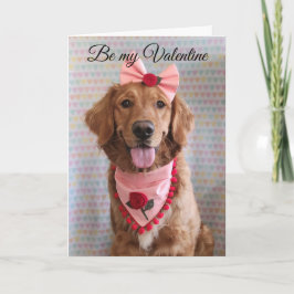 Cartão De Agradecimento Golden Retriever Valentine's Day greeting card
