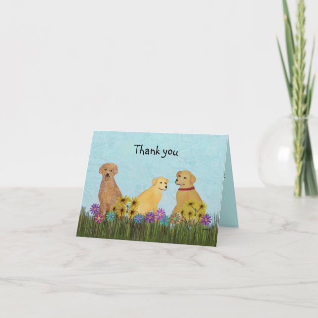 Cartão De Agradecimento Golden Retrievers Thank You Cards (Frente)