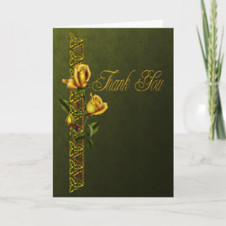 Cartão De Agradecimento Golden Roses Wedding Suite Thank You