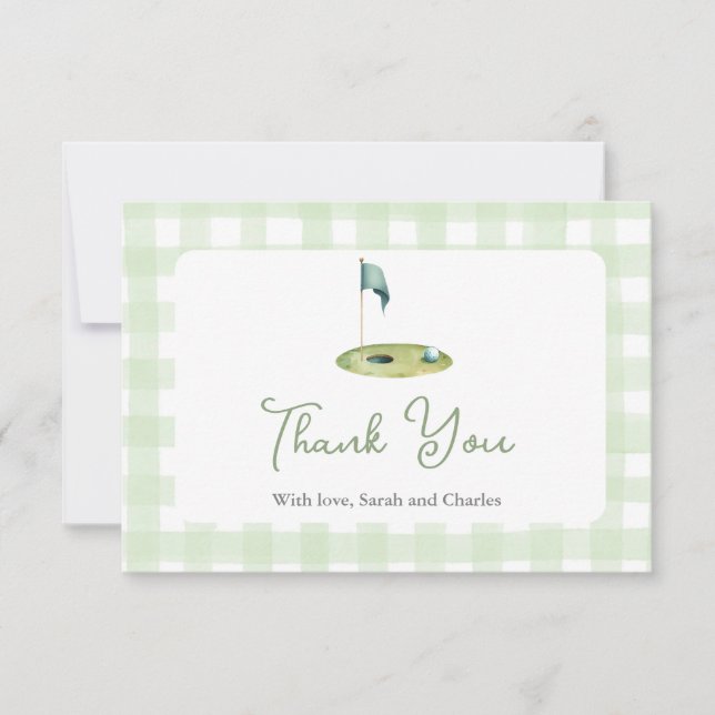 Cartão De Agradecimento Golf  Baby Shower Thank You Card (Frente)