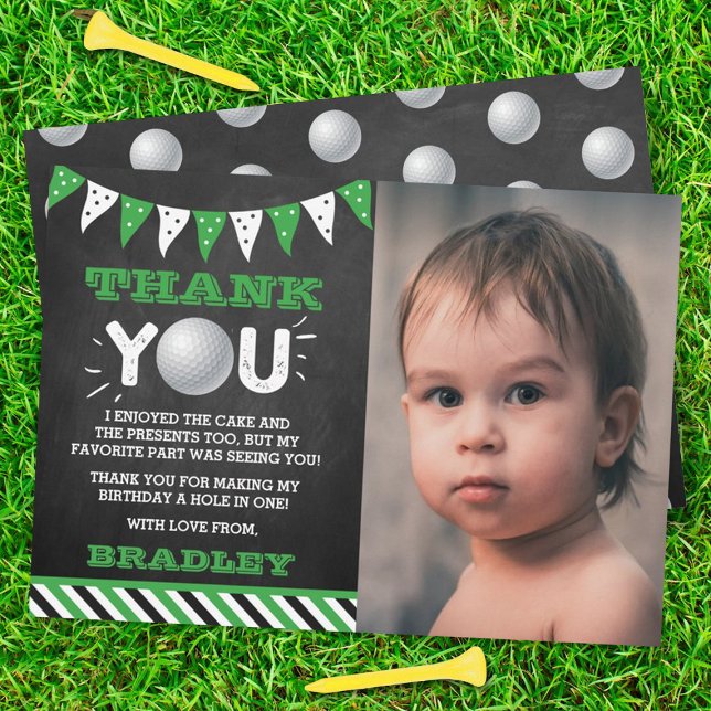 Cartão De Agradecimento Golf Ball A Qualquer Idade Foto De Aniversário (Criador carregado)