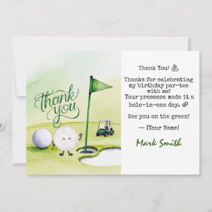 Cartão De Agradecimento Golf Birthday Par tee