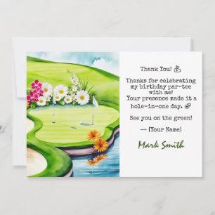 Cartão De Agradecimento Golf Birthday Par tee