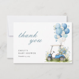 Cartão De Agradecimento Golf Let's Par-tee Boy Baby Shower