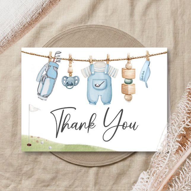 Cartão De Agradecimento Golf Little Putter Baby Shower (A Little Putter Golf Baby Shower Thank You Card)