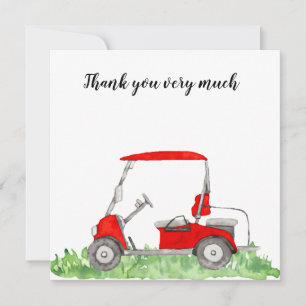 Cartão De Agradecimento Golf Salve a data Golf Tournament com o carrinho d
