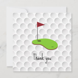 Cartão De Agradecimento Golf Vamos Par tee com bandeira de golfe no verde 