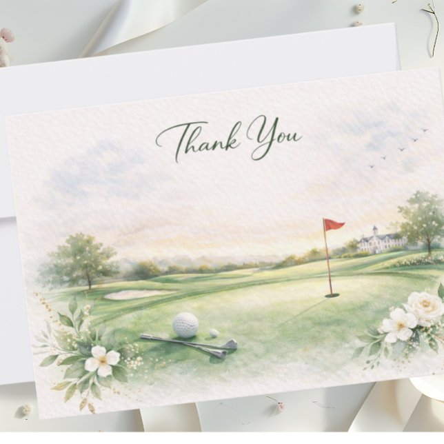 Cartão De Agradecimento GOLF WEDDING thank you card  (Criador carregado)