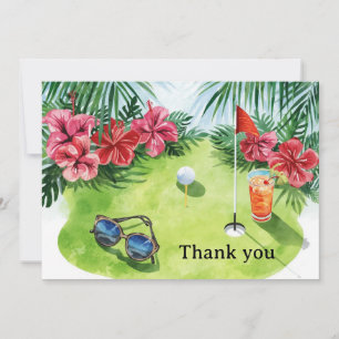 Cartão De Agradecimento Golfe no Havaí tema para festa de aniversário hava