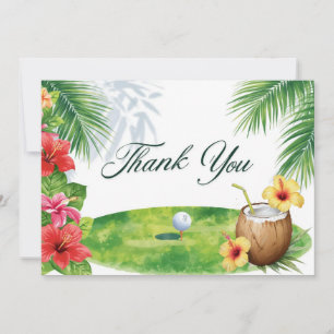 Cartão De Agradecimento Golfe no Havaí tema para festa de aniversário hava