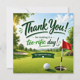 Cartão De Agradecimento Golfe Obrigado por um dia incrível