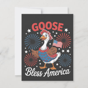 Cartão De Agradecimento Goose Bless America Goose Bird Quarto De Julho