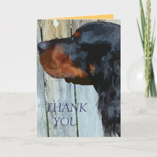 Cartão De Agradecimento Gordon Setter Pintado Obrigado Nota