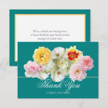 Gorgeous Colorful Roses Bridal Shower Thank You