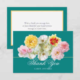 Cartão De Agradecimento Gorgeous Colorful Roses Bridal Shower Thank You